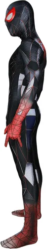 Vista 2 de Lahnimm Disfraz de superhéroe para Halloween y cosplay 2023, overol de elastano, para adultos y niños (adulto, 3XL, gris negro)