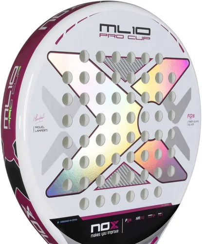 Vista 5 de Pala de pádel ML10 Pro Cup Silver por Miguel Lamperti 2025 Pala Padel ligero Marco de carbono y núcleo HR3 Giro y control mejorados Raqueta