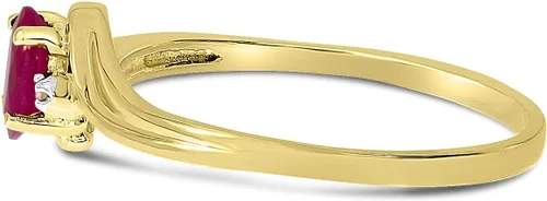 Vista 5 de Anillo de rubí y diamante en oro amarillo de 10 quilates