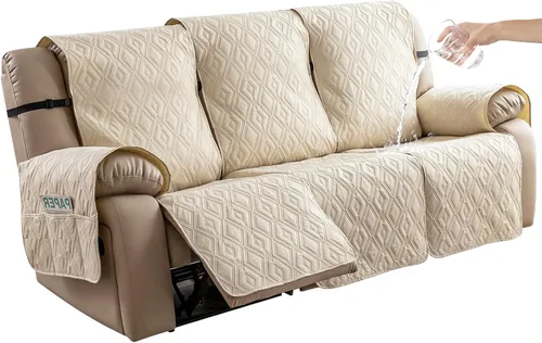 Vista 17 de Genina - Funda impermeable para sillón reclinable de dos plazas, funda antideslizante para sofá, funda para sofá reclinable de 2 plazas, funda