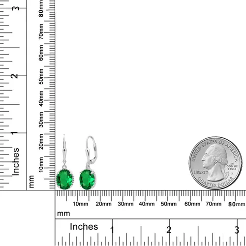 Vista 135 de Gem Stone King Aretes colgantes de gota para mujer, plata de ley 925, piedra natal ovalada de 0.354 x 0.276 in, joyería fina, regalos para ella