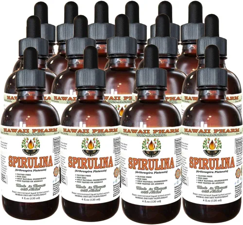 Vista 12 de Hawaii Pharm Extracto de algas espirulina sin alcohol, 2 onzas líquidas
