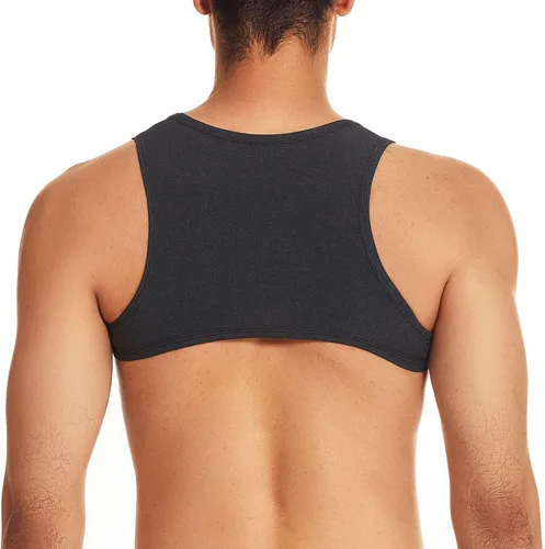Vista 3 de 52hertz Camiseta sin mangas sexy para hombre, camiseta básica casual de manga corta, camiseta deportiva