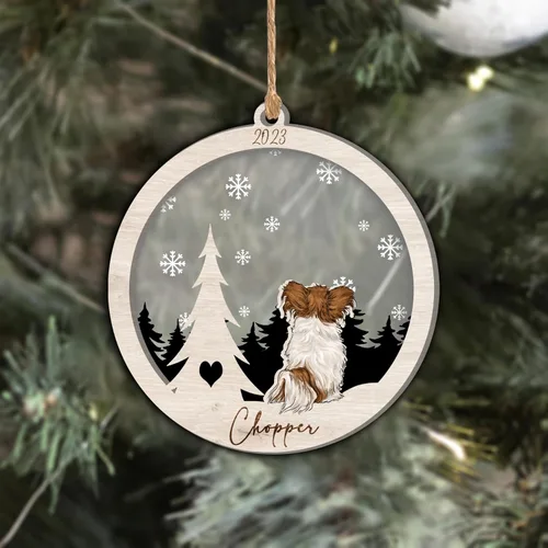 Vista 300 de Nazenti Adorno de Navidad conmemorativo personalizado, regalo personalizado de recuerdo de perro, condolencias por pérdida de mascotas, sabueso