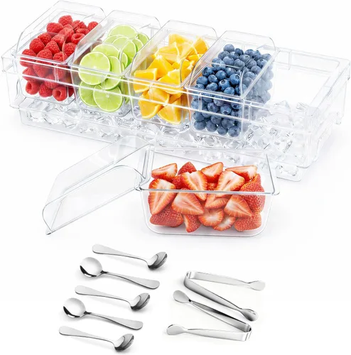 Vista 12 de Lifewit Contenedor refrigerado para condimentos con tapas individuales