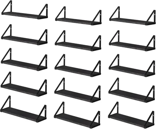 Vista 20 de Wallniture Ponza - Estante flotante de pared de 17 x 4.5 pulgadas, estantes pequeños de madera para almacenamiento en la pared, estante montado