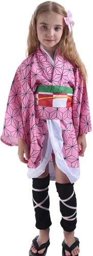 Vista 5 de Nuoqi Nezuko Cosplay Nezuko Disfraz de Nezuko Kimono Uniforme Completo