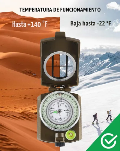 Vista 5 de Eyeskey Brújula Militar de Supervivencia Táctica Multifuncional con Cordón y Bolsa Impermeable y Resistente a los Impactos Brújula de EK1001