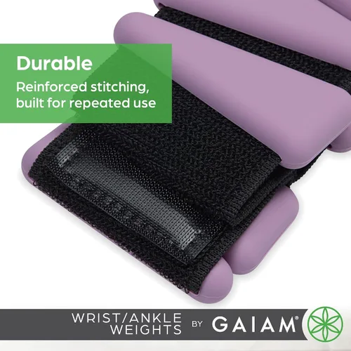 Vista 4 de Gaiam Wrist and Ankle Weights, Wearable Bracelet to Strengthen, Tone & Sculpt, Adjustable Ankle Weights for Women & Men for Yoga, Dance, Pilates