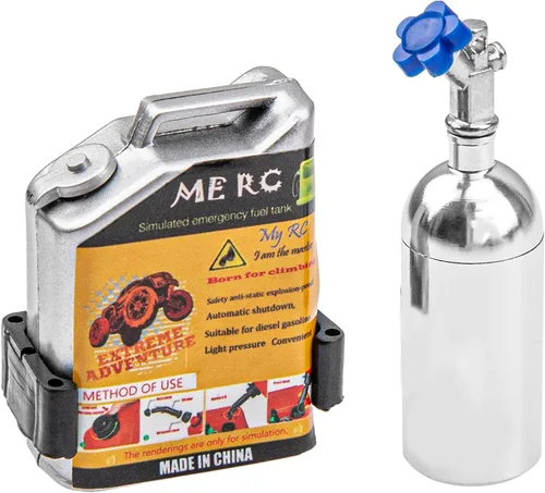 Vista 5 de Share Goo Accesorios de decoración de simulación de orugas a control remoto, extintor de incendios, contenedor de tambor de aceite, mini tanque