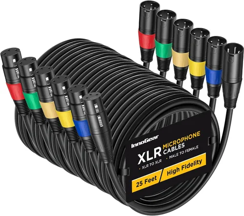 Vista 16 de InnoGear XLR - Cables de micrófono, 3 pies, paquete de 2 cables de cobre sin oxígeno macho a hembra de 3 pines, cable de micrófono XLR equilibrado