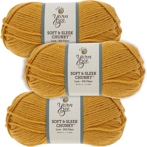 Vista 8 de Yarn Bee 5 – Hilo acrílico voluminoso para ganchillo y tejer – Madeja suave, 193 metros – Negro