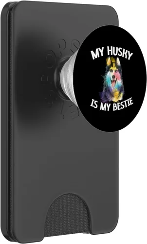 Vista 7 de My Husky Is My Bestie Siberian Husky Dog Lover Puppy PopSockets intercambiables PopGrip