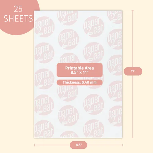 Vista 3 de Hojas de Papel Oblea Comestible Imprimible de paper2eat (0.40 mm - 25 hojas/Vainilla)
