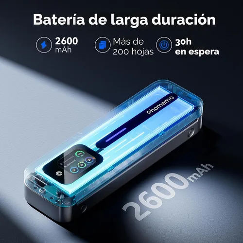 Vista 6 de Phomemo M832D Pantalla táctil Impresora portátil sin tinta térmica Negro