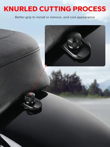 Vista 3 de Amazicha Cubierta de perilla de montaje de tornillo de lengüeta negra para Harley Touring 1996-2026