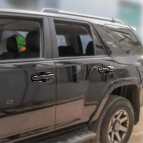 Vista 6 de Para 4runner Cubierta de manija de puerta para Toyota 4runner Pro 4WD N280 SUV 2017-2020 (sin agujeros de llave inteligentes, negro)