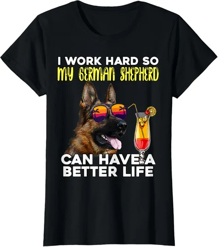 Vista 30 de Camiseta I Work Hard So My German Shepherd Can Have A Better Life Negro
