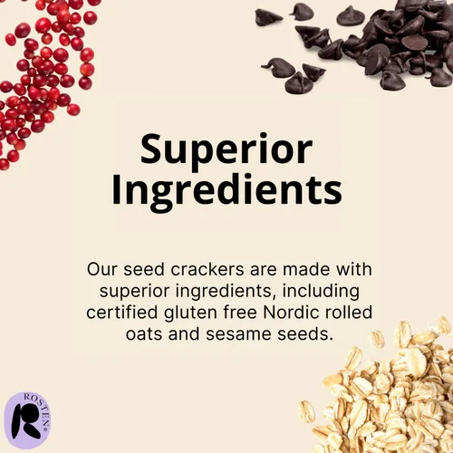 Vista 4 de ROSTEN SeedBoost - Galletas de semillas (paquete de 8) sabor a arándano y chispas de chocolate, veganas, sin OMG, sin gluten (2.5 onzas cada una)