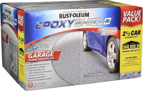 Vista 10 de Rust-Oleum 327081 EPOXYSHIELD - Kit de revestimiento de suelo de garaje, 1 coche, gris oscuro brillante