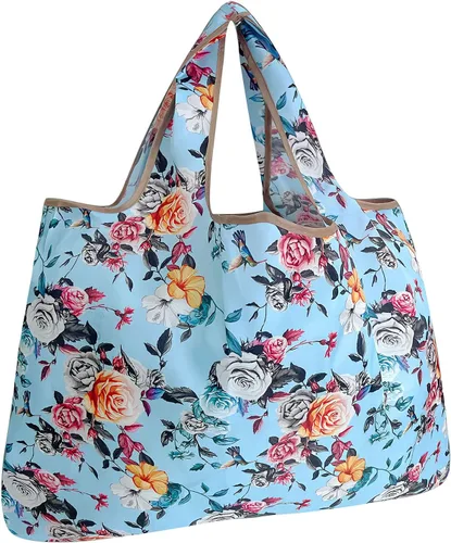 Vista 10 de allydrew Large Foldable Tote Nylon Reusable Grocery Bags