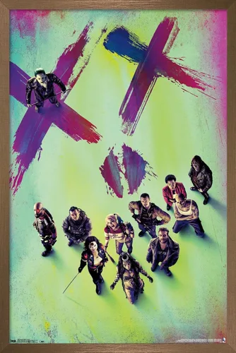 Vista 16 de Trends International - Póster de película de DC Comics - Escuadrón Suicida - Teaser, 14.725 x 22.375 in, versión enmarcada de Barnwood Versión