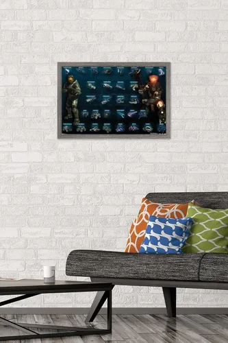 Vista 2 de Trends International Halo 3 - Chart - Póster de pared entera, 14.725 x 22.375 pulgadas, versión enmarcada de madera de granero Versión enmarcada