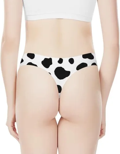 Vista 4 de Poetesant Tanga de bolsillo para mascotas para mujer, linda ropa interior de cintura baja con estampado 3D, sin costuras, sexy, tanga en T