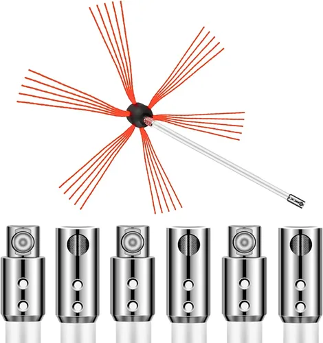 Vista 10 de VEVOR Kit de Limpieza de Chimenea de 20 Pies de Longitud, Kit de Cepillo para Chimenea con 6 Varillas Flexibles de Nylon, Kit de Limpieza