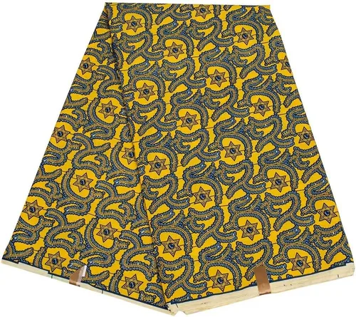 Vista 24 de BintaRealWax Tela africana de 6 yardas de tela tribal con estampado de cera vintage Ankara para coser vestido de fiesta