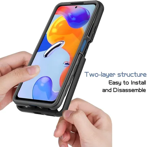 Vista 3 de Funda para Xiaomi Redmi Note 11 Pro 4G, anticaídas y amortiguadora con protector de pantalla para Xiaomi Redmi Note 11 Pro 5G 2201116SG 2201116SR