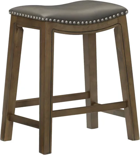 Vista 13 de Homelegance Ordway Taburetes de Altura de Comedor de Madera Maciza - Taburetes de Altura de Mesa Estilo Silla de Montar para Comedor de Transición