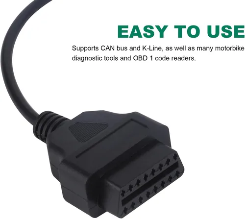 Vista 6 de Cable OBD apto para Delphi 6pin a 16pin adaptador de motocicleta, conector OBD2 compatible con Obd1 a Obd2 escáner herramienta de diagnóstico
