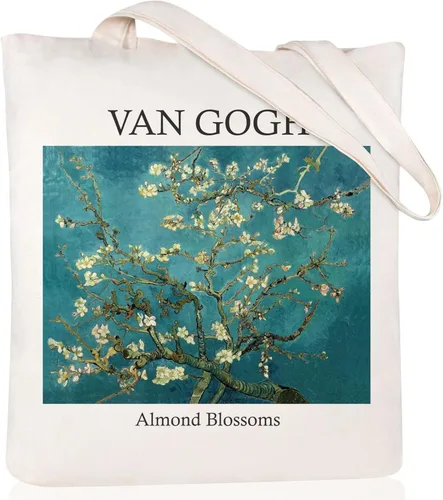 Vista 14 de Andeiltech Canvas Tote Bag Aesthetic Cute Vintage Tote Bags Book Shoulder bag Gifts Reusable Grocery Bags for Women
