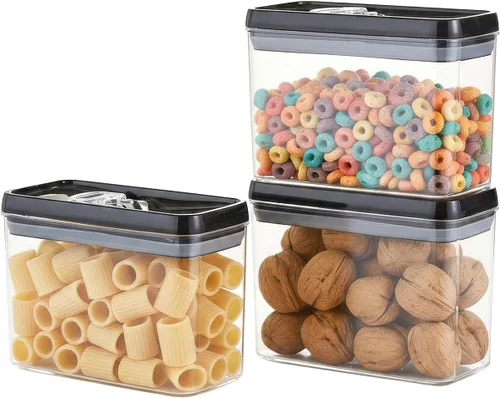 Vista 9 de Felli Flip Tite Contenedor de almacenamiento de alimentos con tapa de 4 pulgadas, rectángulo, anillo hermético con cierre abatible, juego