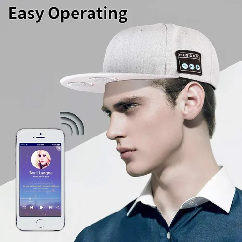 Vista 4 de Sombrero con altavoz Bluetooth ajustable, sombrero Bluetooth inalámbrico,gorra con altavoz inteligente para deportes al aire libre, la gorra