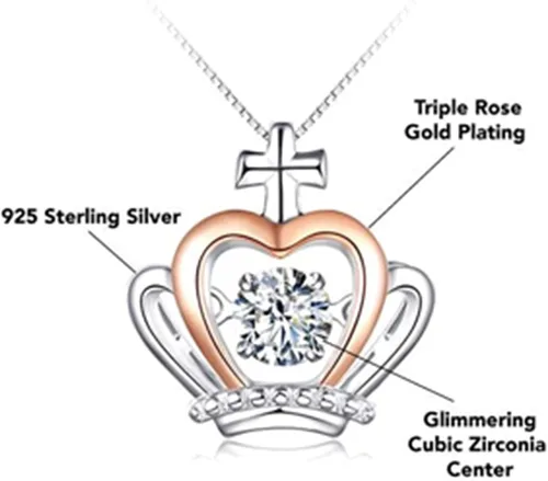 Vista 9 de Aphrodites Mom Birthday Gifts To My Badass Mom - Luxe Crown Necklace Birthday Gifts for Mom 925 Sterling Silver Necklaces for Women Gifts for Mom