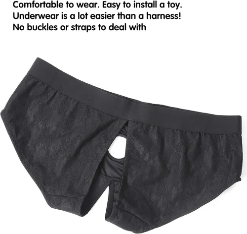 Vista 2 de Correa en arnés ropa interior bragas más tamaño, encaje sin tirantes arnés Boxer ropa