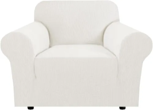 Vista 68 de H.VERSAILTEX Funda elástica para sofá, fundas suaves para muebles de 3 cojines, con tela jacquard gruesa a cuadros con parte inferior elástica, sofá