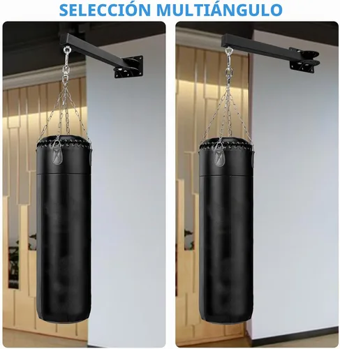 Vista 5 de Soporte de pared para saco de boxeo pesado, soporte de bolsa de boxeo resistente, soporte de montaje para saco de boxeo giratorio de 360 grados