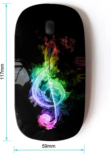 Vista 2 de [Ratón inalámbrico óptico 2.4G] Nota de colores de música