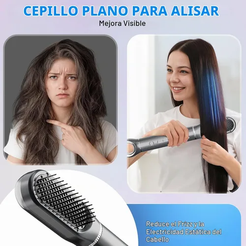 Vista 7 de Quico 5 en 1 cepillo secador de pelo, cepillo giratorio para rizar