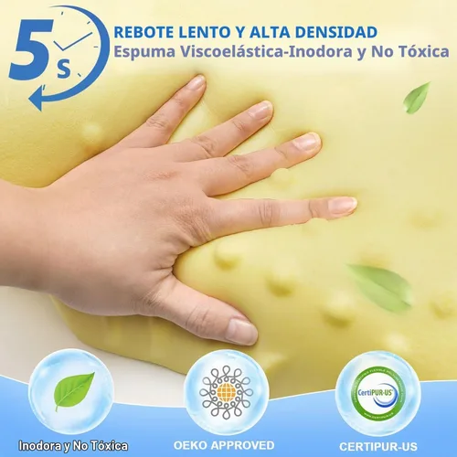 Vista 6 de Almohada cervical para el cuello para dormir de lado, almohadas de espuma viscoelástica, soporte ergonómico para el cuello para aliviar el dolor
