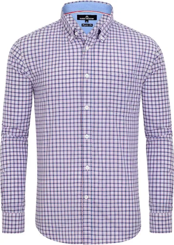 Vista 36 de Alimens & Gentle - Camisas a cuadros con botones para hombre, camisas de vestir de manga larga, de algodón, corte estándar Negro (Black Gingham)