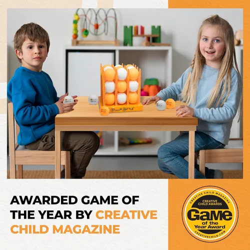 Vista 6 de Juego de mesa Bounce Battle™ Set – Edición Marmolada – Juego rápido en familia y para fiestas para niños, adolescentes y adultos – Estrategia