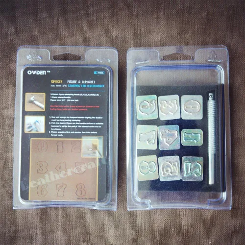 Vista 7 de OWDEN Kit profesional de herramientas de estampado de números de 10 piezas (3/4 de pulgada, 0.748 in de alto) para artesanía de cuero, herramienta