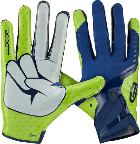 Vista 18 de Guantes de fútbol Grip Boost - Peace Stealth 6.0 Boost Plus Tecnología adhesiva - Guantes de fútbol para adultos y jóvenes para receptor abierto