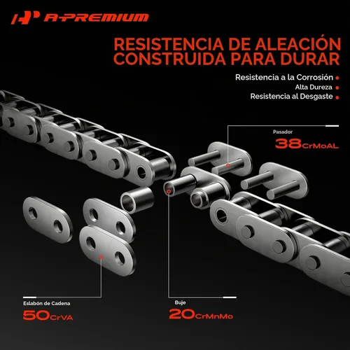Vista 4 de A-Premium Kit de cadena de distribución del motor con tensor - compatible con SOHC, 6Cyl 3.7L - Compatible con Dodge, Ram, Jeep y Mitsubishi