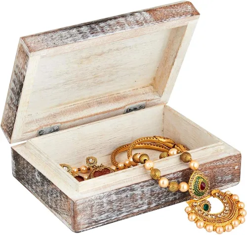 Vista 2 de Caja organizadora de joyería de búho de madera hecha a mano caja organizadora de joyas para mujeres y niñas caja de recuerdo decorativa