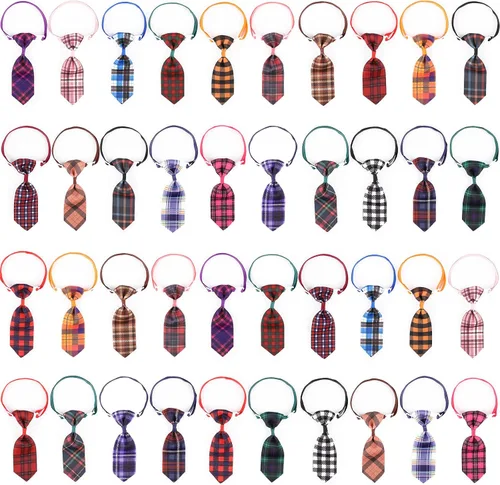 Vista 15 de Segarty Pajaritas para perros a granel, paquete de 40 lazos para perros, collares para cachorros, corbatines ajustables para perros pequeños, Varied